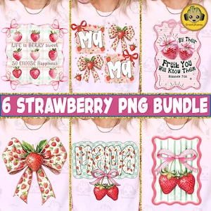 Strawberry Coquette Bow Png Bundle, Life Is Berry Sweet Strawberry Png, Strawberry Festival Png, Feeling Berry Good Png, Trendy Summer Png