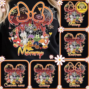 Custom Mouse And Friends Halloween Png Bundle, Not So Scary Halloween Png, Family Halloween Matching Shirt Png, Trendy Halloween Trip Png