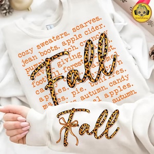 Leopard Fall PNG, Coquette Autumn Pumpkin Design, Cozy Season Retro Halloween Thanksgiving Clipart, Scarves Pumpkin PNG