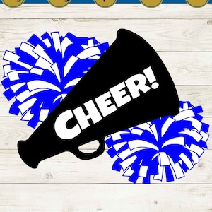 cheer megaphone svg, megaphone svg, cheer svg, pom pom svg, megaphone png, cheerleading svg, cheerleader svg, cricut, cut file, sublimation.