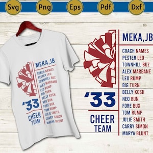 Cheer Team Template Svg, cheer coach svg, cheer coach shirt, cheer coach png, cheer coach gift, cheer mom svg, cheer svg, silhouette, cricut