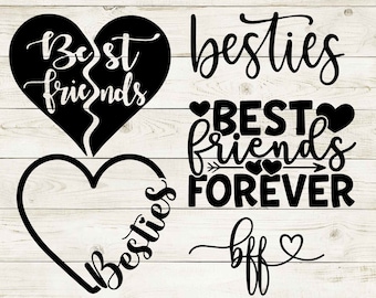 Best Friend Svg Bundle, Friend Svg Bundle, Friendship Svg, Friends Clipart, Friends Cut Files For Circurt, Bestie Svg, Bestie Friend Svg cut