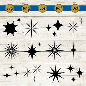 Sparkle SVG Bundle, Sparkle Stars SVG, Stars Svg, Star Clipart, Bright Stars, Twinkle Stars, Instant Download, Cricut Cut File, Silhouette.