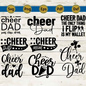 Cheer Dad SVG Bundle| Cheer Dad PNG| Cheerleader&#39;s Dad Svg| Funny Cheer Dad Svg| Proud Cheer Svg| In My Cheer Era Svg| Cheer Silhoutte.