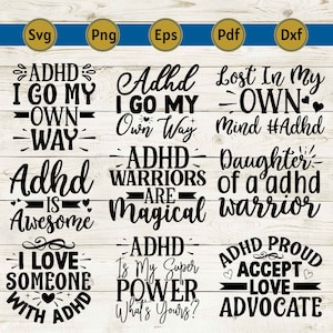 adhd awareness svg, adhd svg, adhd shirt, adhd sticker, autism svg, neurodiversity svg, mental health svg, neurodivergent svg, cricut, cut.