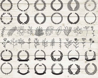 Kranz svg, Kreis svg svg, Hochzeitskranz svg, Kranz Monogramm svg, Lorbeerkranz svg, Kreisrahmen, Cricut, cut Datei