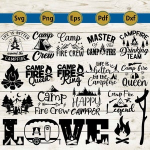 camping svg bundle, camp fire svg, camping bundle, camper shirt gift art, happy camper svg, outdoor svg, lake life svg, vacation, cricut cut