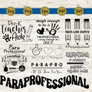 paraprofessional svg, para svg, paraprofessional png, teacher svg, teacher aide svg, back to school svg, cricut, cut file, decal, silhouette
