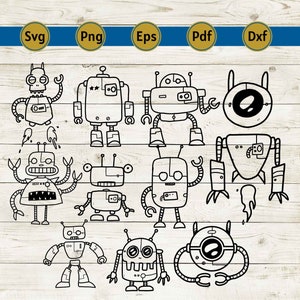 robot svg, robot clipart, robot shirt, robot digital file, robot outline, robot cricut, robot art, robot cut file, robot silhouette, digital