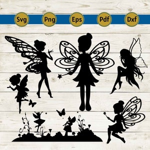 fairy svg, fairy silhouette svg, fairy png, fairy butterfly wing, Fairy Bundle Svg, fairy holding flower, cricut, cut file, silhouette, dxf