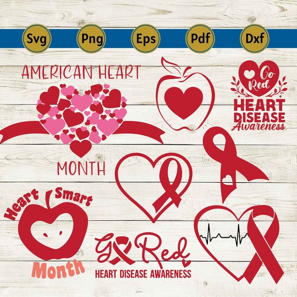heart month svg, heart disease svg, heart warrior svg, heart awareness svg, heart health svg, i wear red svg, cricut, cut png dxf pdf eps.