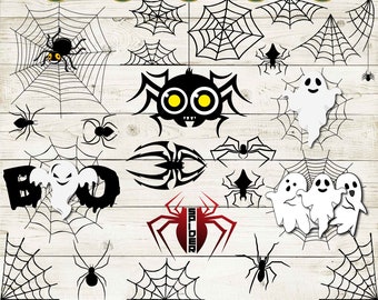 Spider Web SVG Bundle, Spider Web PNG Bundle, Spider Web Clipart, Halloween Svg Spider Web Silhouette, Cobweb Svg Cut Files for Cricut, png.
