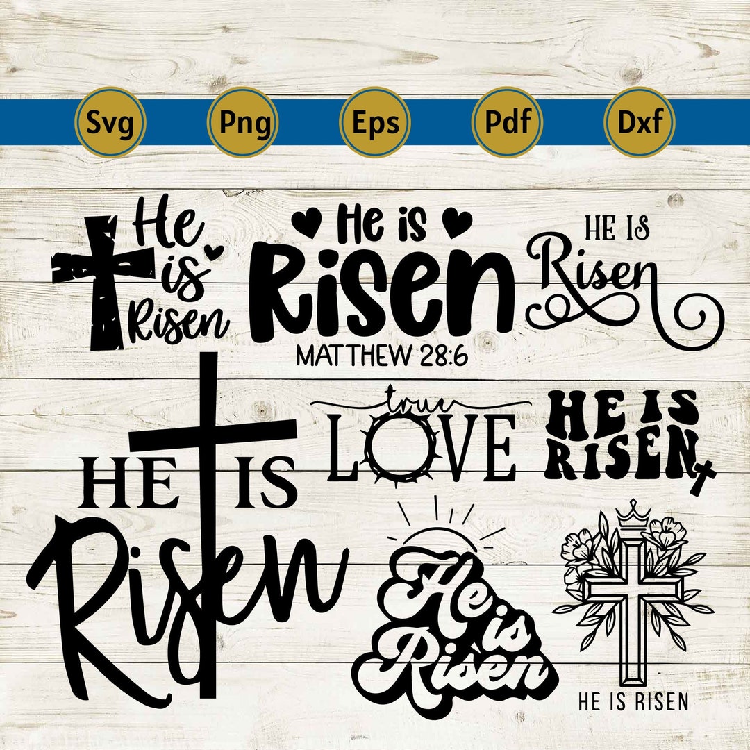 He is Risen Svg Png, Matthew 28:6, Risen Svg, Retro Easter Svg, Easter ...