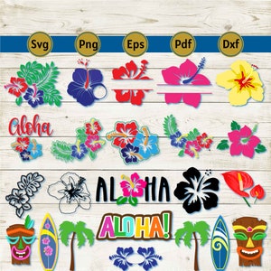 hawaiian svg, hawaii svg, aloha svg, hibiscus svg, tropical svg, summer svg, beach svg, hibiscus flower svg, sea turtle svg, svg files, dxf.