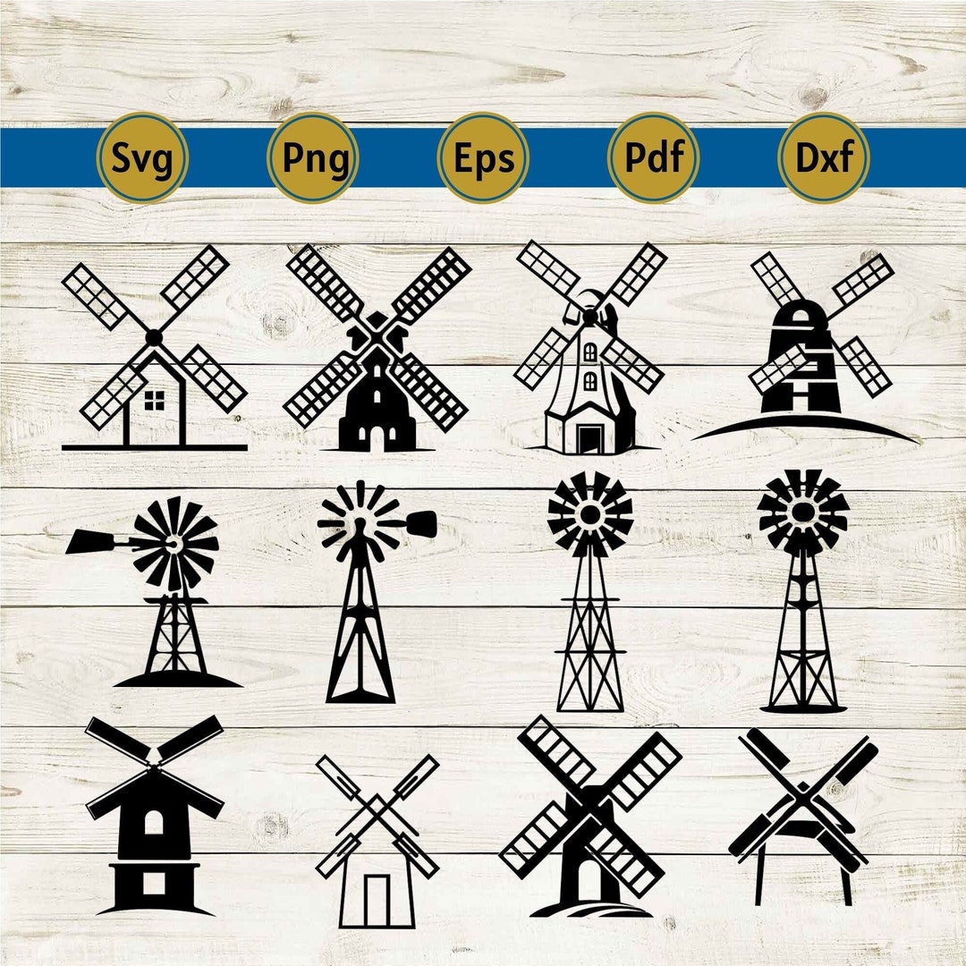Windmill Svg, Windmill Png, Barn Svg, Windmill Wall Decor, Windmill