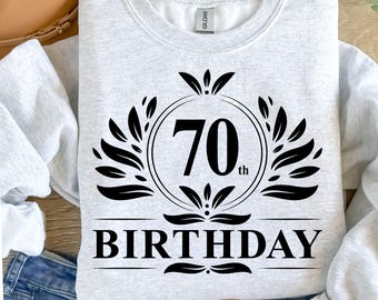Svg del 70.° aniversario, cartel del 70.° cumpleaños, adorno para tarta del 70.° cumpleaños, svg del 70.° cumpleaños, regalo del 70.° cumpleaños, cricut, archivo de corte, png, dxf.