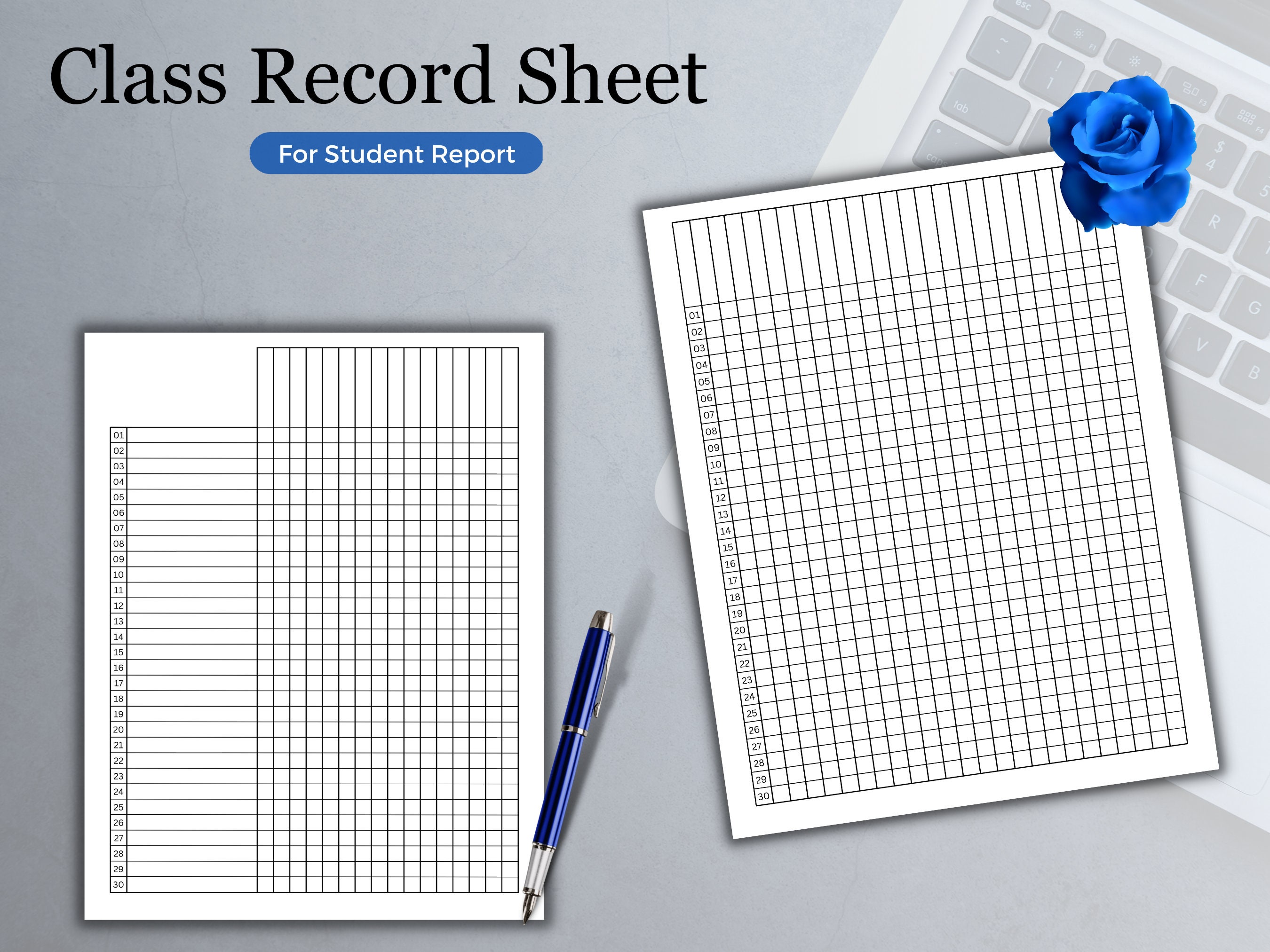 Printable Class Record and Attendance Sheet Teacher Gradebook Printable ...