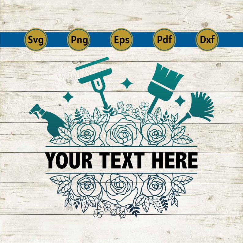 Cleaning Service Split Monogram Svg, Cleaning Logo Svg, Housekeeping