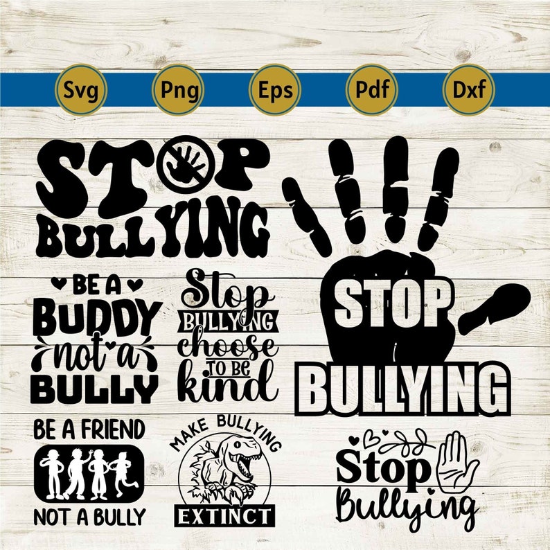 Stop Bullying Svg Anti Bullying Svg Kindness Svg No Etsy