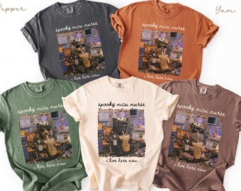 Halloween NICU Nurse Feral Animals Comfort Colors Tshirt, Spooky Neonatal Intensive Care Unit RN Tee Shirt, Autumn Nursing Appreciation Gift