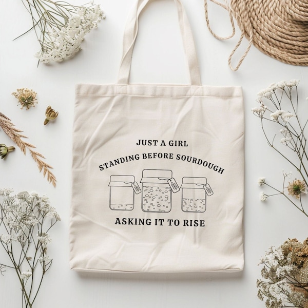 Sourdough Bread Canvas Tote Bag|Funny Sourdough Quote Tote Bag|Gift for Sourdough Lovers|Birthday Gift for Baking Lovers|Gifts for Bakers