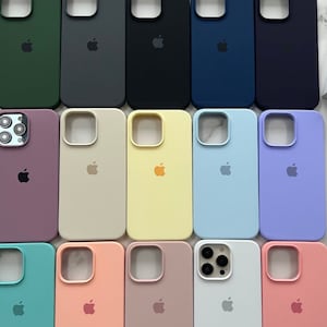 Coque de téléphone en Silicone, couleurs unies, pour iPhone 15 15 Pro 15 13 Pro Max 13 12 11 Pro Max 13 12 11 Mini 7 8 Plus image 1