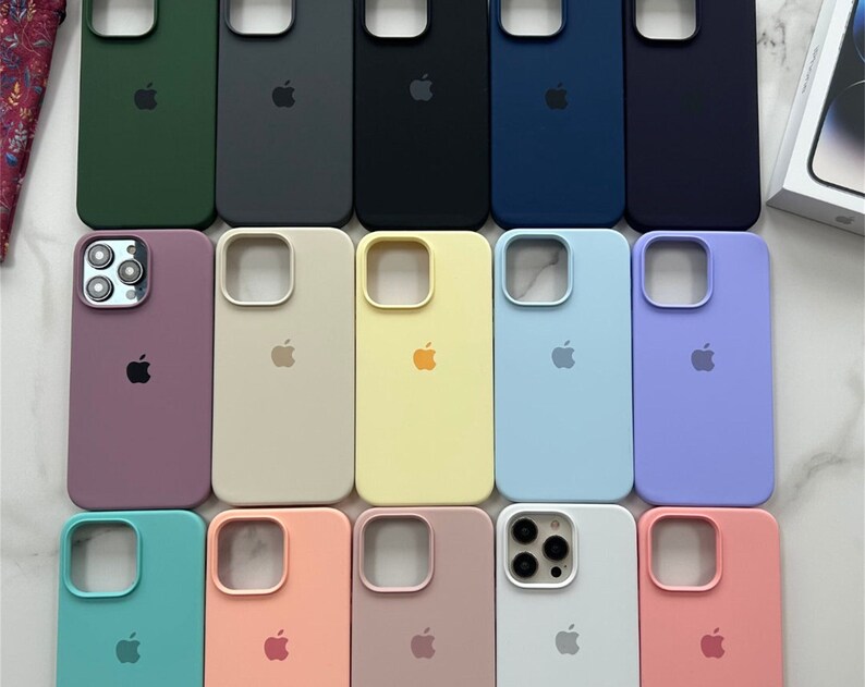 25 Coque iPhone couleur unie Coque iPhone colorée avec logo Coque souple pour Apple15 14 13 12 11 X Pro Max couleur pastel image 1