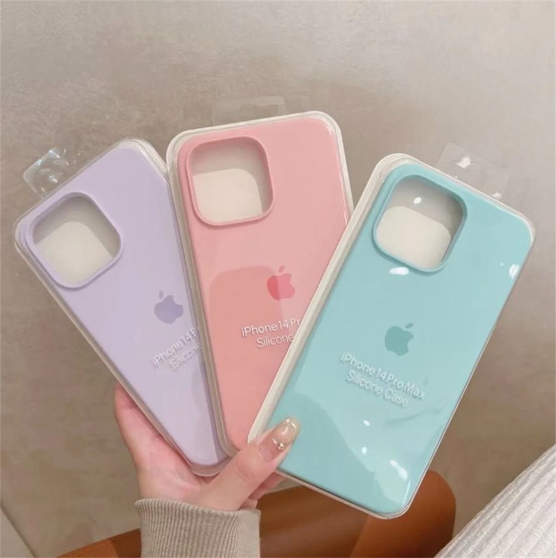 Funda de teléfono de silicona de colores sólidos para iPhone 15 15 Pro 15 13 Pro Max 13 12 11 Pro Max 13 12 11 Mini Case 7 8 Plus imagen 9