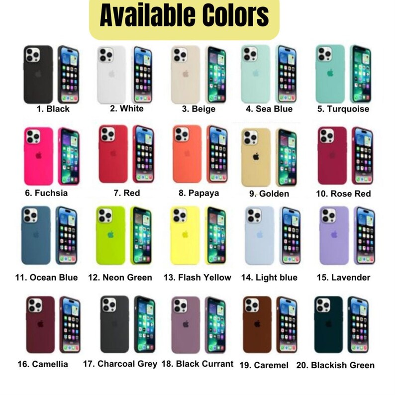 Funda para iPhone con logotipo para iPhone15 14 13 12 11 8 7 X Pro Max Color sólido imagen 2