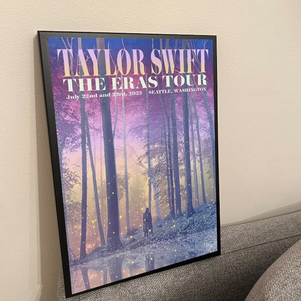 Taylor Swift The Eras Tour Seattle Washington July 22nd and 23rd 2023 Poster no frame