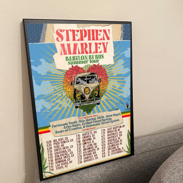 Stephen Marley 'babylon by Bus' Summer Tour Usa 2023 Poster