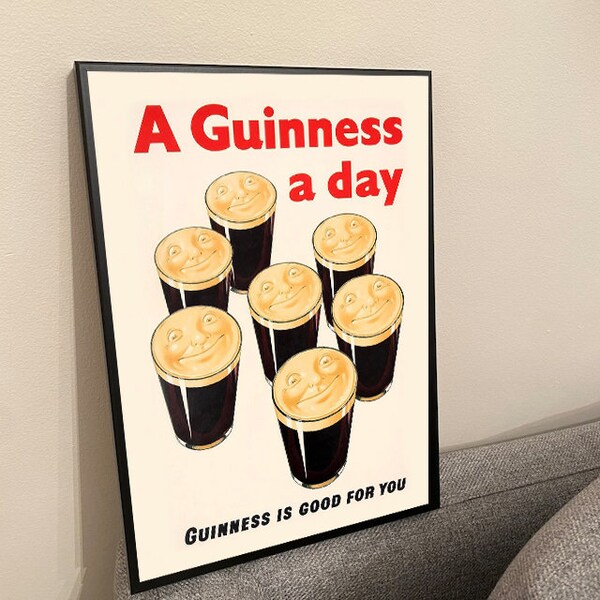 A Guinness A Day Original Vintage Poster