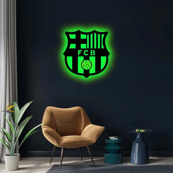Logo Led 3D du FCB Barcelona Football Club avec options multicolores