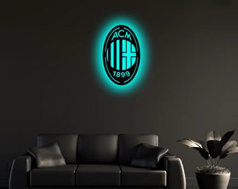 Wooden AC Milan LED Logo Luminous For Football Fan's