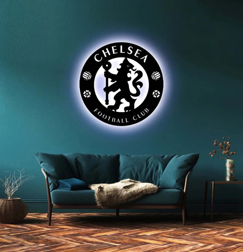 Chelsea Neon Light, Football Team, Neon Sign,wooden Wall Sign, Color ...
