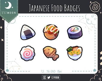 Japanese Food sub Badges for Twitch | Youtube | Discord | Cute Loyalty Badge | Kawaii | Stream