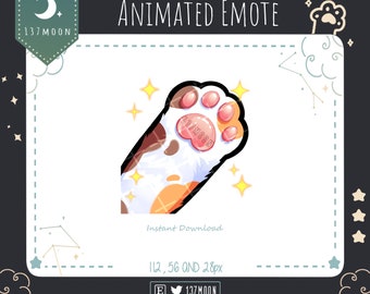 ANIMATED Paw Wave Emote | Cute Calico cat paw emote for Twitch | Youtube | Discord | Kawaii | Stream