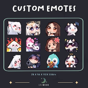 CUSTOM Emotes for Twitch | Youtube | Discord | Stream | Chibi anime style - Made To Order