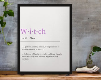 Witch wall art, Witch decor, witchy, goth home decor, wiccan art, printable art