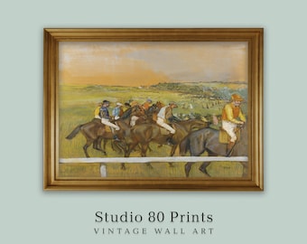 Degas Art Print | Horse Race Painting | Vintage Racetrack Wall Art | Printable Digital Download