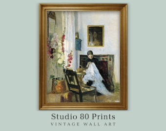 Marie Kroyer Sewing Room Print: Vintage Cottagecore Wall Art (Digital Download)