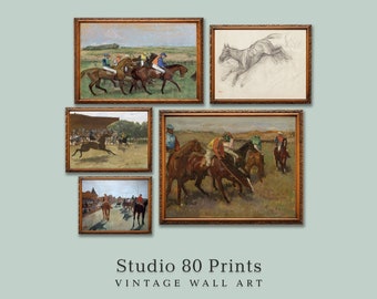 Edgar Degas Horse Racing Art Prints: Vintage Gallery Wall Set (Digital Download)