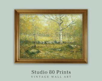 Vintage Spring Woods Oil Painting: French Impressionism Landscape (Digital Download)