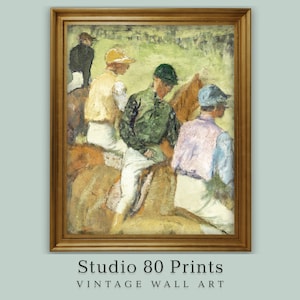 Edgar Degas Jockeys Painting | Digital Download | Horse Racing Print | Racehorse Painting | Printable Vintage Wall Art | 19th Century Art