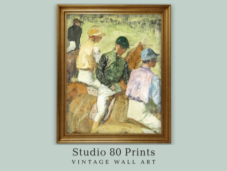 Edgar Degas Jockeys Painting | Digital Download | Horse Racing Print | Racehorse Painting | Printable Vintage Wall Art | 19th Century Art
