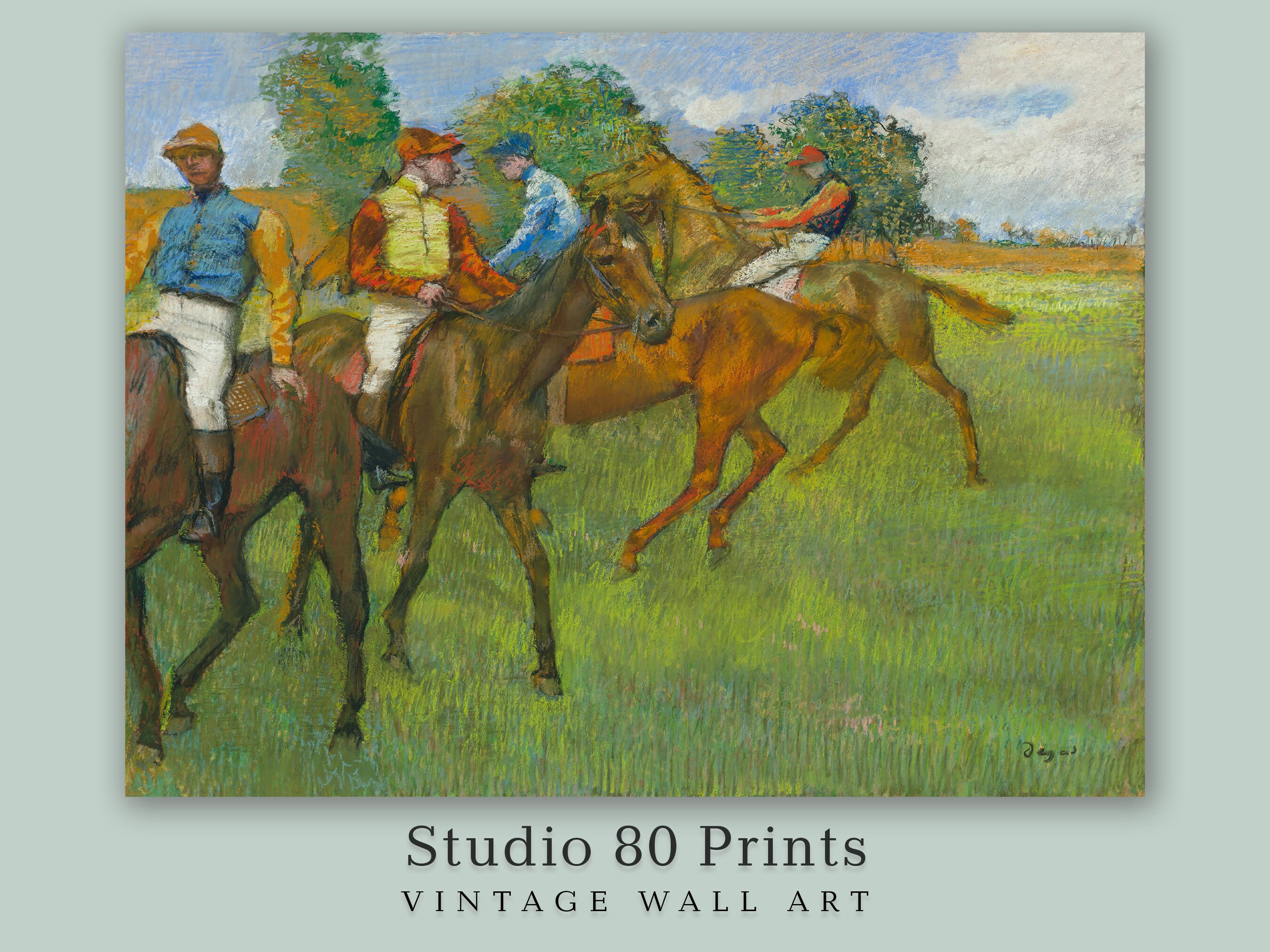 Racehorses Edgar Degas Printable Vintage Wall Art Jockeys Antique Horse ...