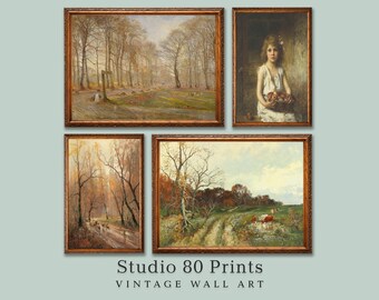 Autumn Gallery Wall Art Prints: Vintage Farmhouse Decor (Digital Download)