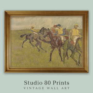 Edgar Degas | Printable Vintage Wall Art | Drawing with Pastel Color | Horse Race | French Impressionist | 19th Century | Instant Download