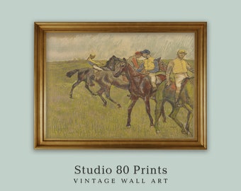 Edgar Degas Horse Race Print: French Impressionist Pastel Drawing (Instant Download)
