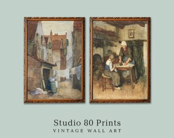 Vintage Dutch Laundry Art Prints: Farmhouse Decor (Digital Download)